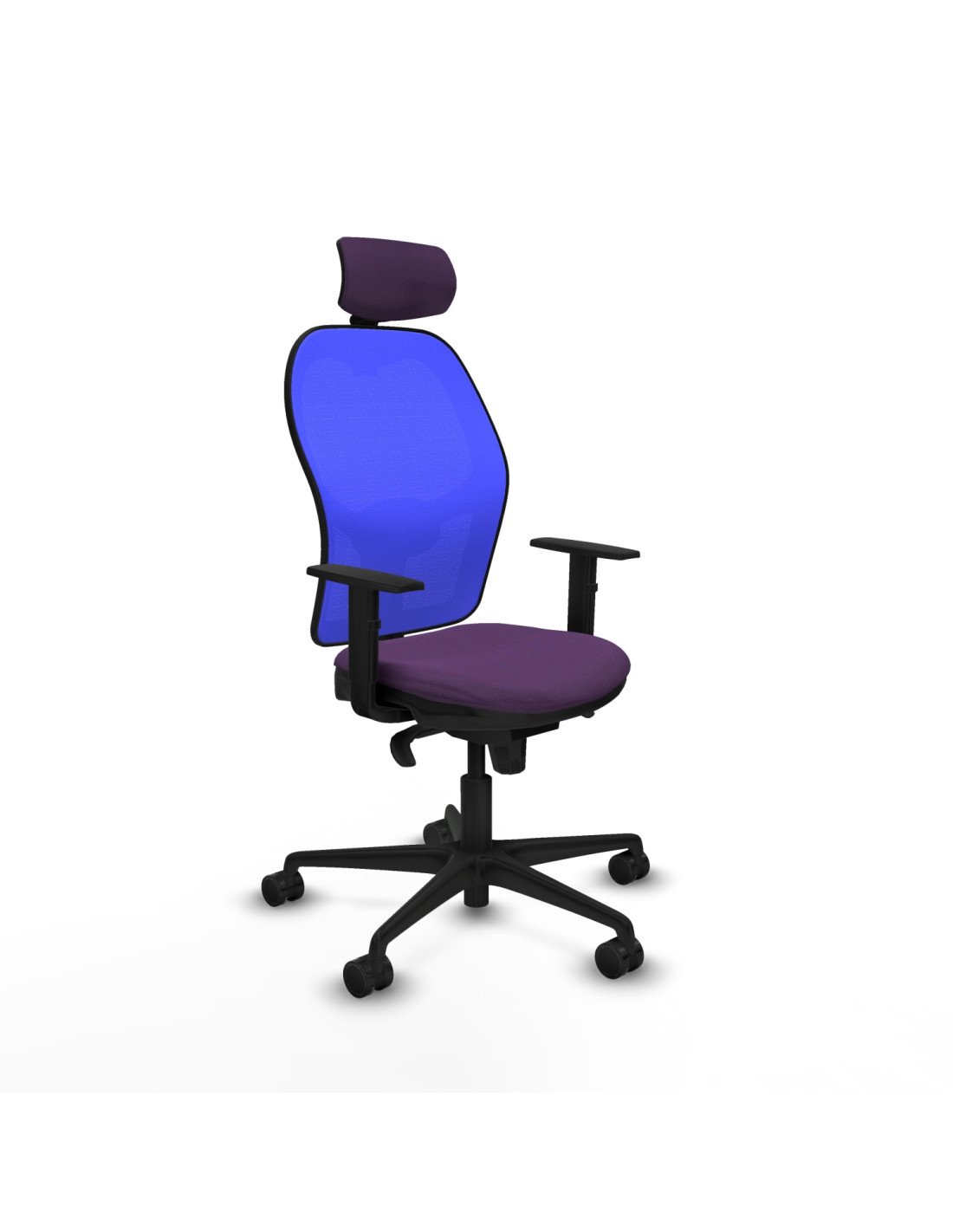 Piqueras y Crespo Jorquera sincro malla azul bali morado brazos 1D base nailon cabecero 2D ruedas 65mm nailon