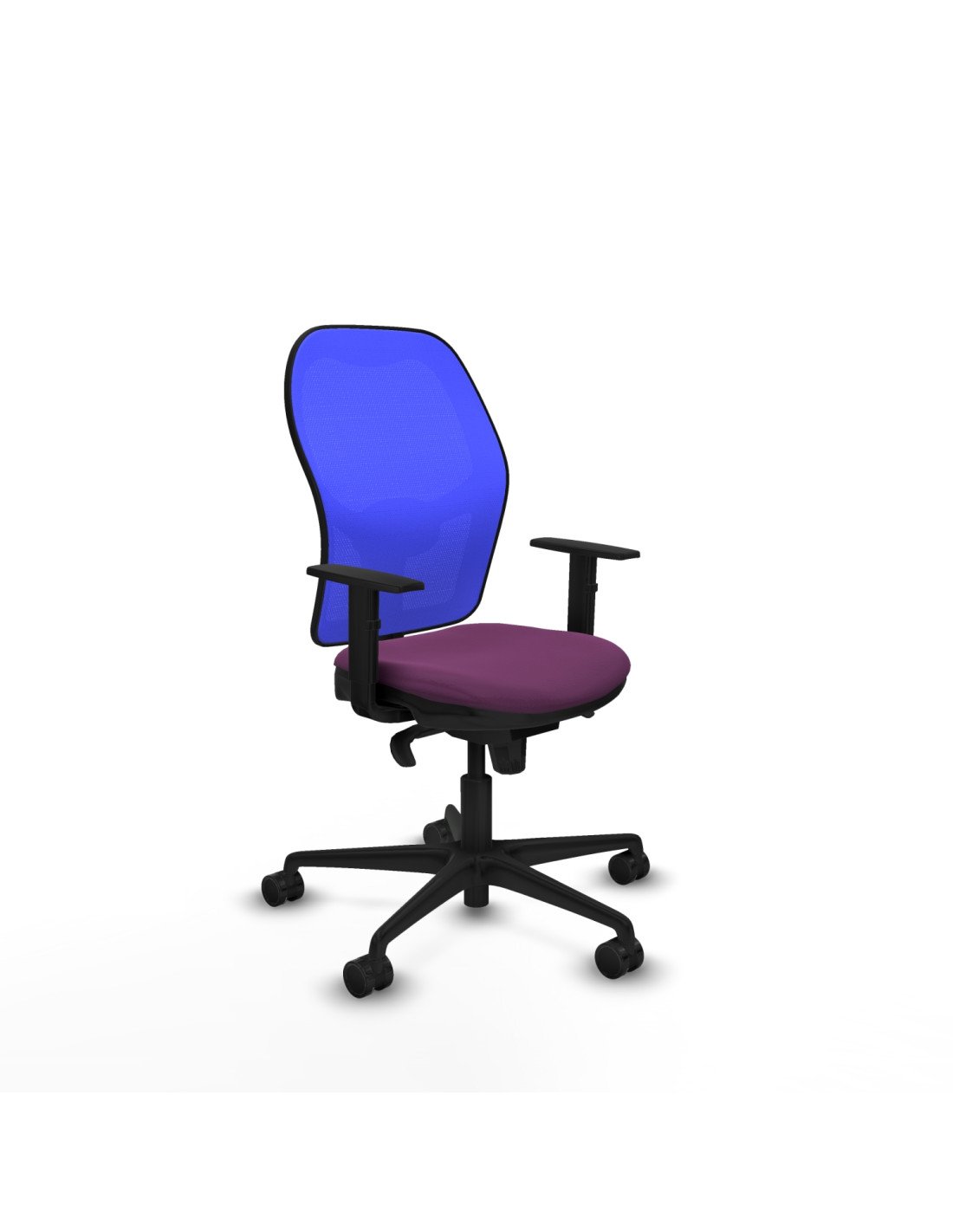 Piqueras y Crespo Jorquera sincro malla azul similpiel morado brazos 1D base nailon  ruedas 65mm nailon