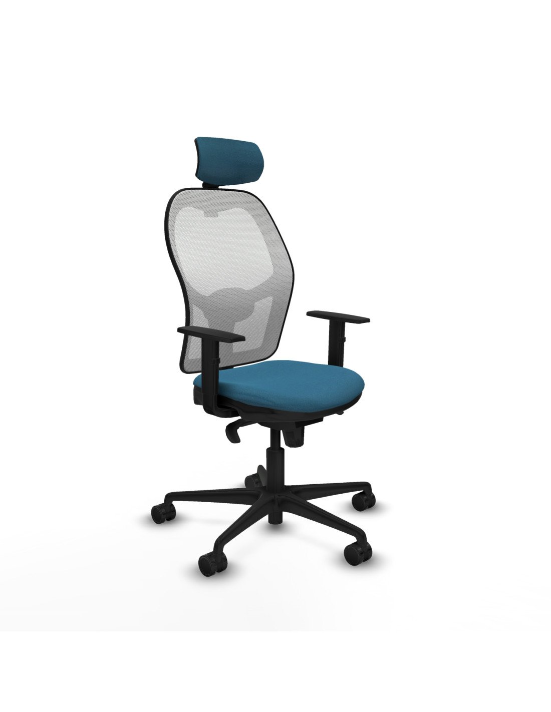 Piqueras y Crespo Jorquera sincro malla blanca bali verde petroleo brazos 1D base nailon cabecero 2D ruedas 65mm nailon