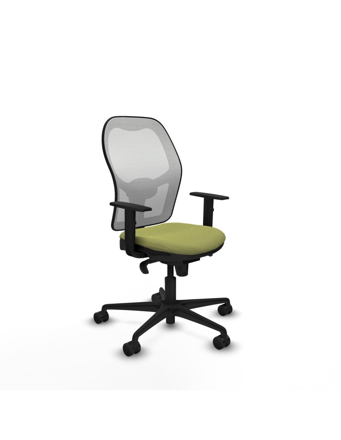 Piqueras y Crespo Jorquera sincro malla blanca bali verde oliva brazos 1D base nailon  ruedas 65mm nailon