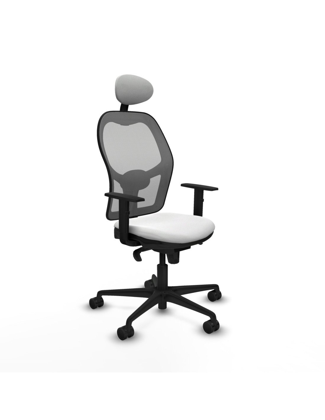 Piqueras y Crespo Jorquera sincro malla gris bali blanco brazos 1D base nailon cabecero fijo ruedas 65mm nailon