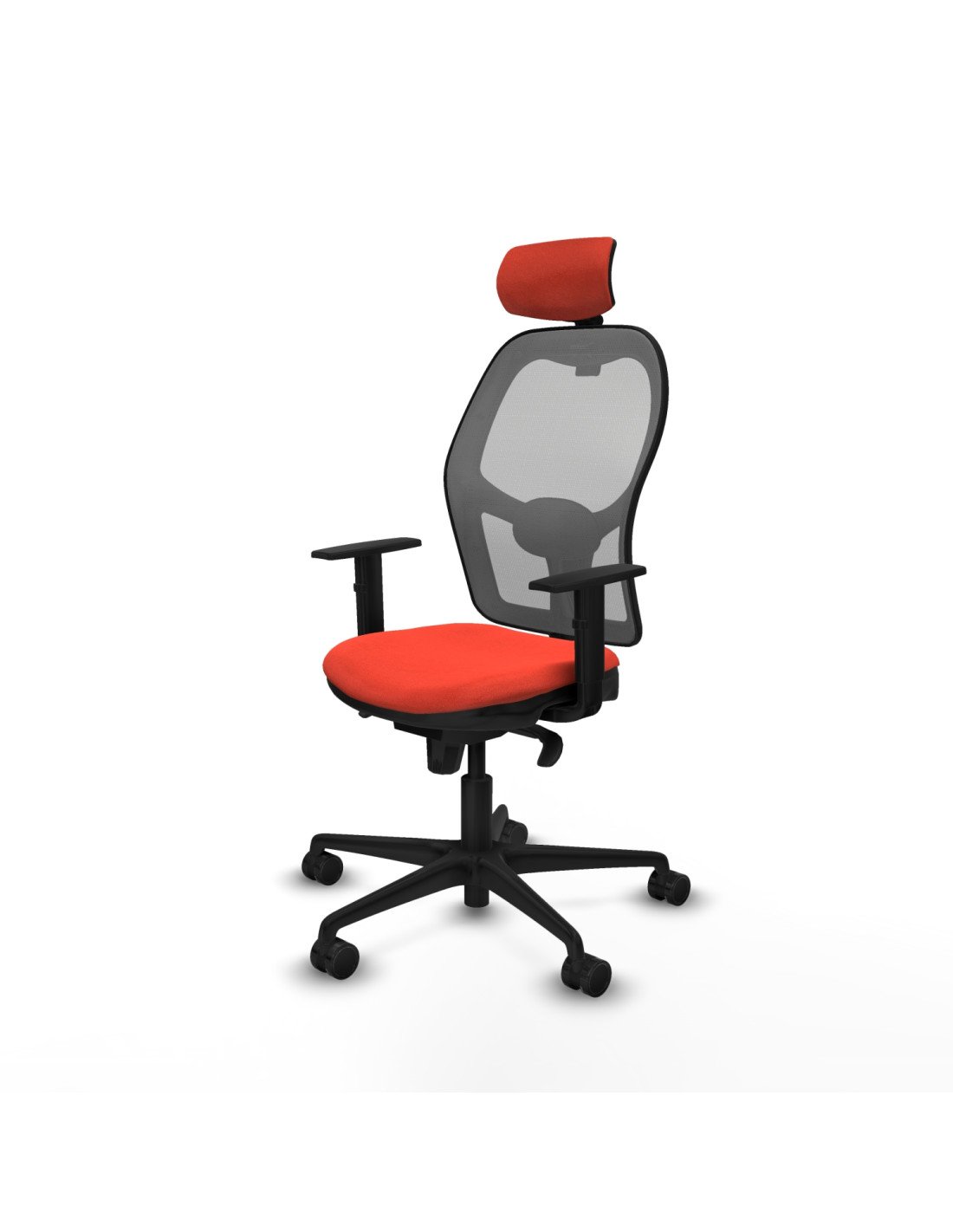 Piqueras y Crespo Jorquera sincro malla gris bali naranja oscuro brazos 1D base nailon cabecero 2D ruedas 65mm nailon