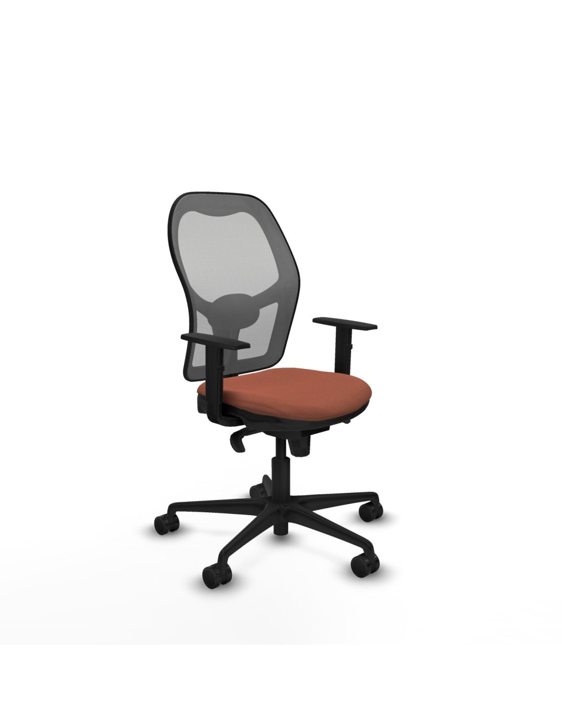 Piqueras y Crespo Jorquera sincro malla gris bali marr?n brazos 1D base nailon  ruedas 65mm nailon