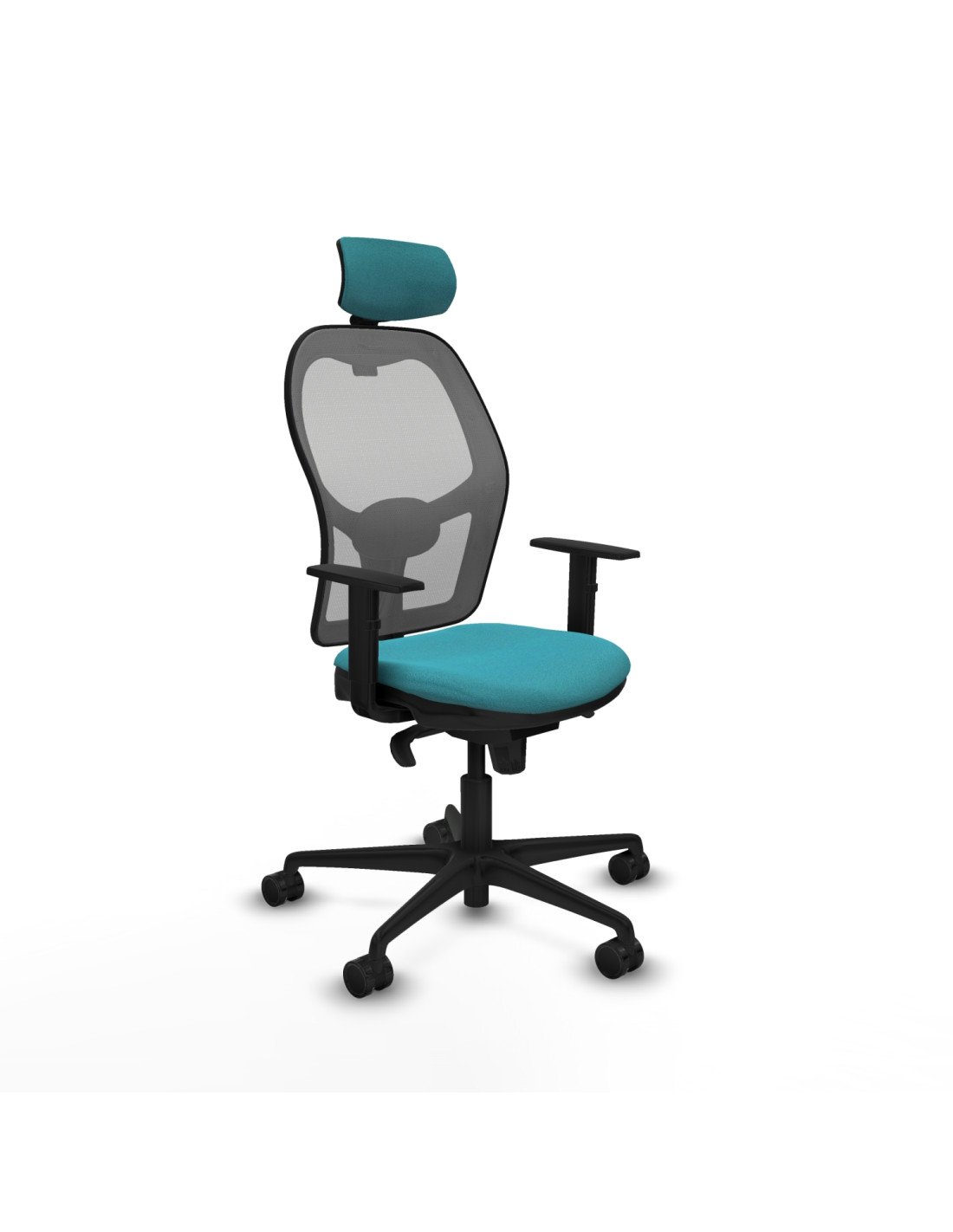 Piqueras y Crespo Jorquera sincro malla gris bali turquesa brazos 1D base nailon cabecero 2D ruedas 65mm nailon