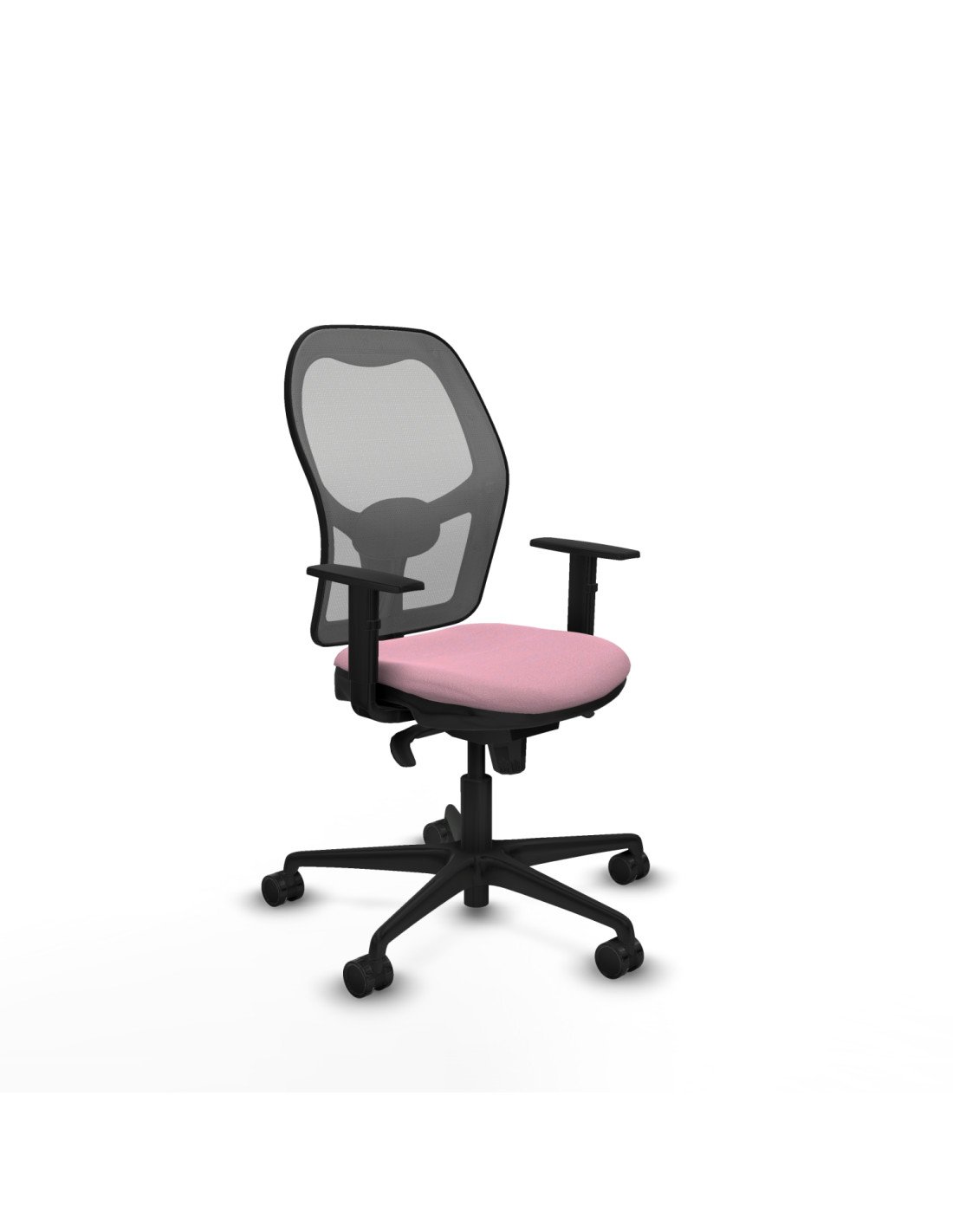 Piqueras y Crespo Jorquera sincro malla gris bali rosa brazos 1D base nailon  ruedas 65mm nailon