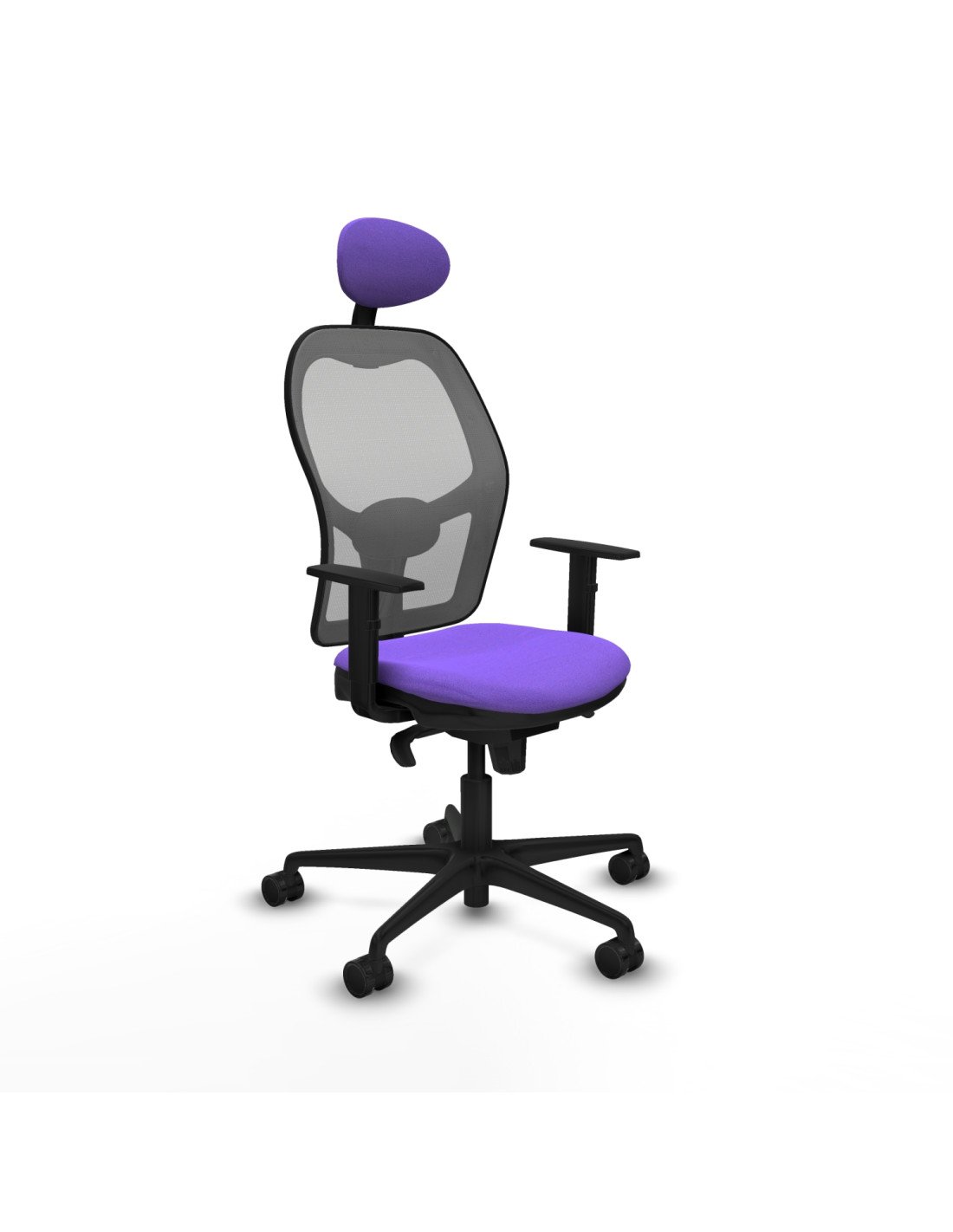 Piqueras y Crespo Jorquera sincro malla gris bali lila brazos 1D base nailon cabecero fijo ruedas 65mm nailon