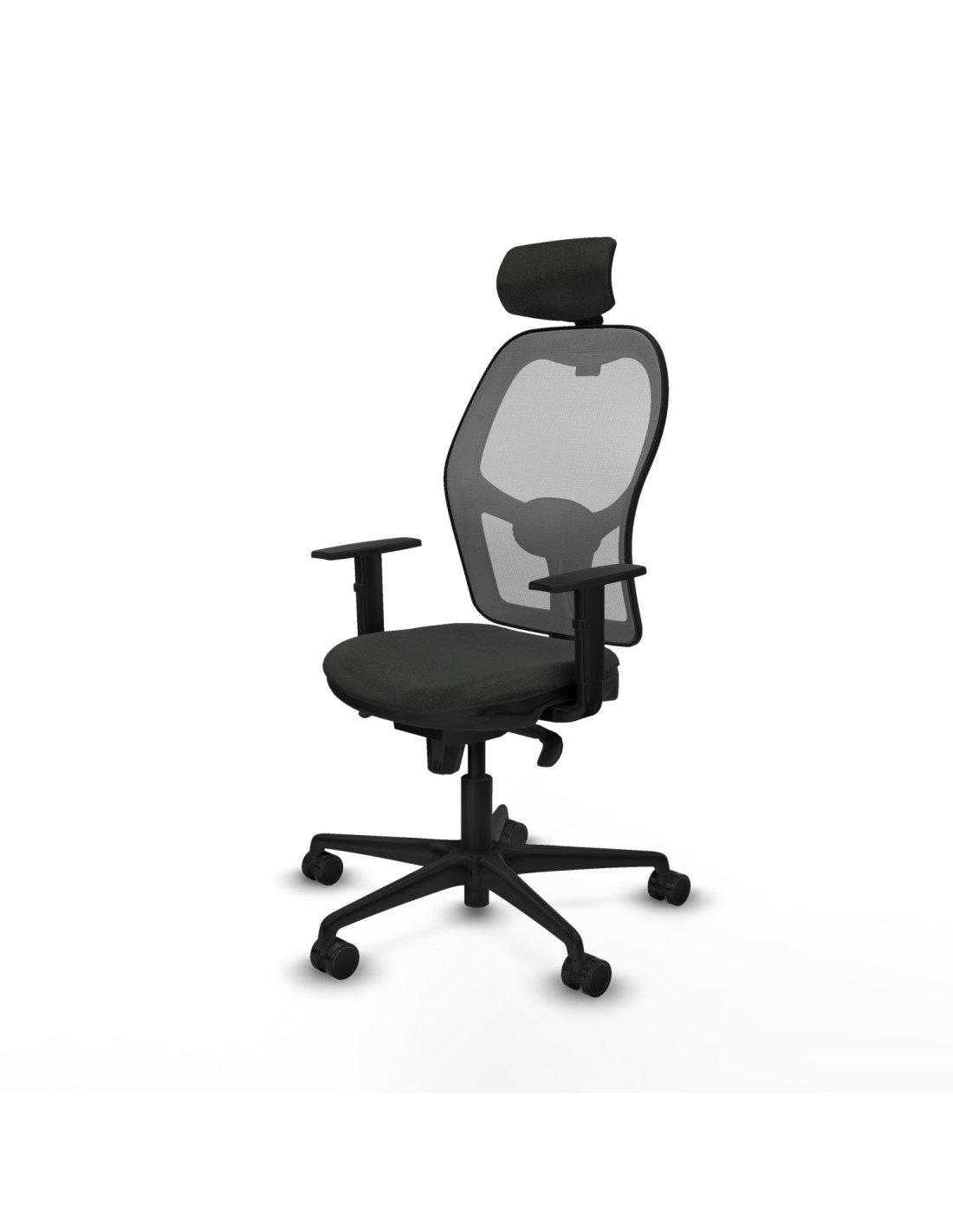 Piqueras y Crespo Jorquera sincro malla gris bali negro brazos 1D base nailon cabecero 2D ruedas 65mm nailon