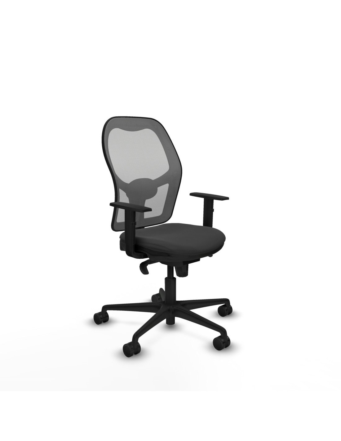 Piqueras y Crespo Jorquera sincro malla gris similpiel gris oscuro brazos 1D base nailon  ruedas 65mm nailon