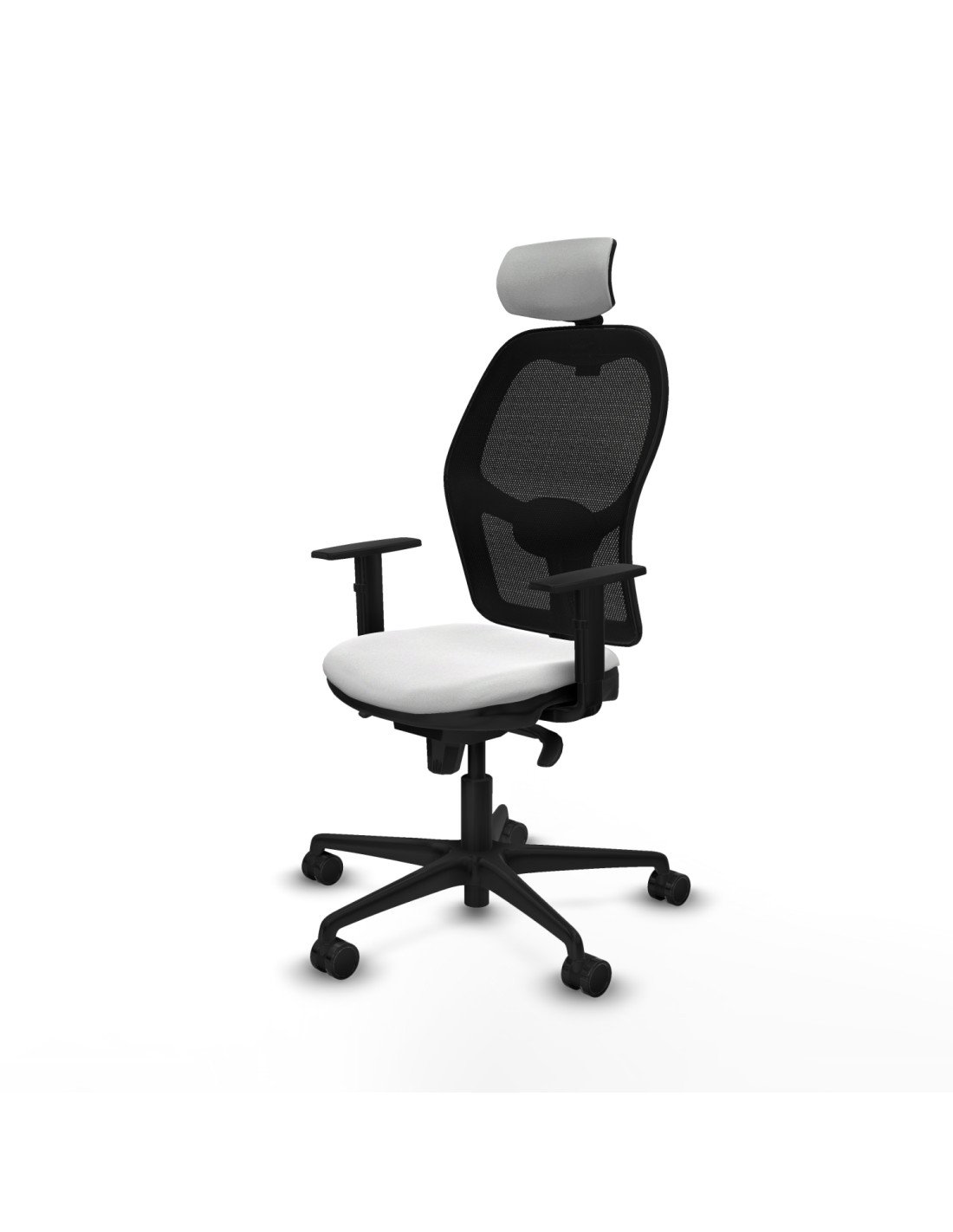 Piqueras y Crespo Jorquera sincro malla negra bali blanco brazos 1D base nailon cabecero 2D ruedas 65mm nailon