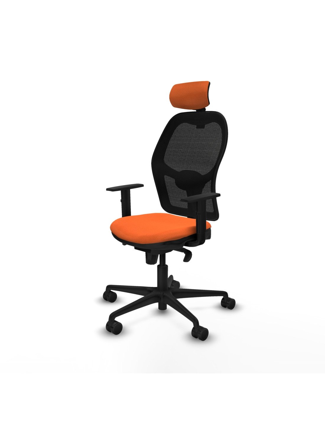 Piqueras y Crespo Jorquera sincro malla negra bali naranja brazos 1D base nailon cabecero 2D ruedas 65mm nailon