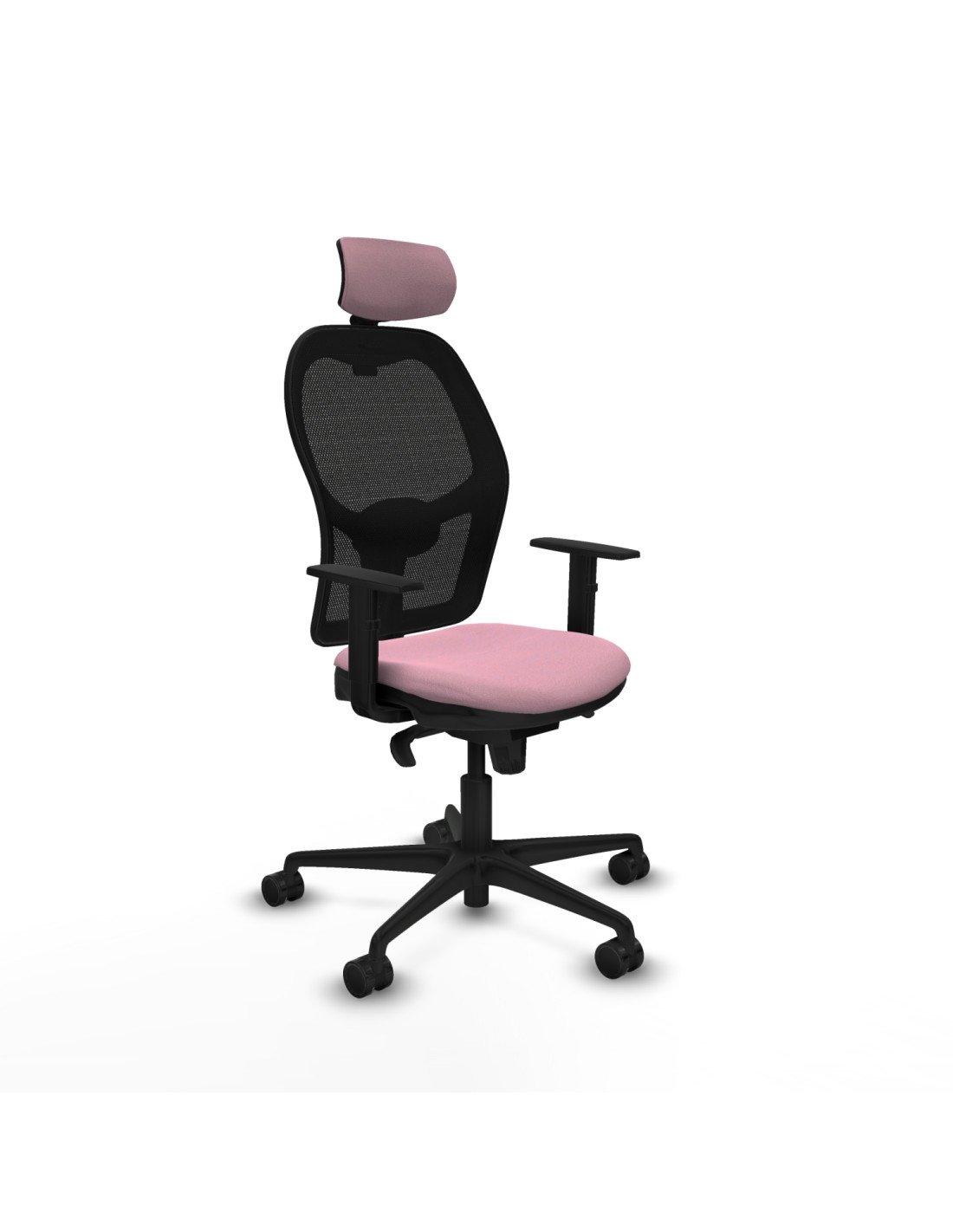 Piqueras y Crespo Jorquera sincro malla negra bali rosa brazos 1D base nailon cabecero 2D ruedas 65mm nailon