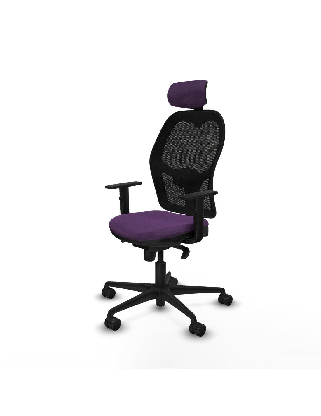 Piqueras y Crespo Jorquera sincro malla negra bali morado brazos 1D base nailon cabecero 2D ruedas 65mm nailon