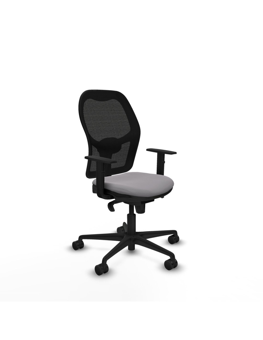 Piqueras y Crespo Jorquera sincro malla negra similpiel gris brazos 1D base nailon  ruedas 65mm nailon