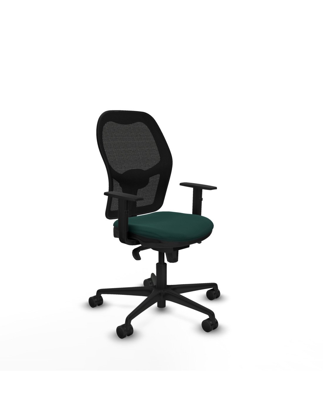 Piqueras y Crespo Jorquera sincro malla negra similpiel verde botella brazos 1D base nailon  ruedas 65mm nailon