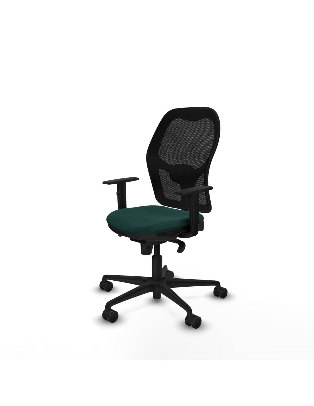 Piqueras y Crespo Jorquera sincro malla negra similpiel verde botella brazos 1D base nailon  ruedas 65mm nailon