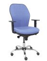 Piqueras y Crespo Silla Jorquera respaldo bali azul claro asiento bali azul claro base cromada y ruedas parqu