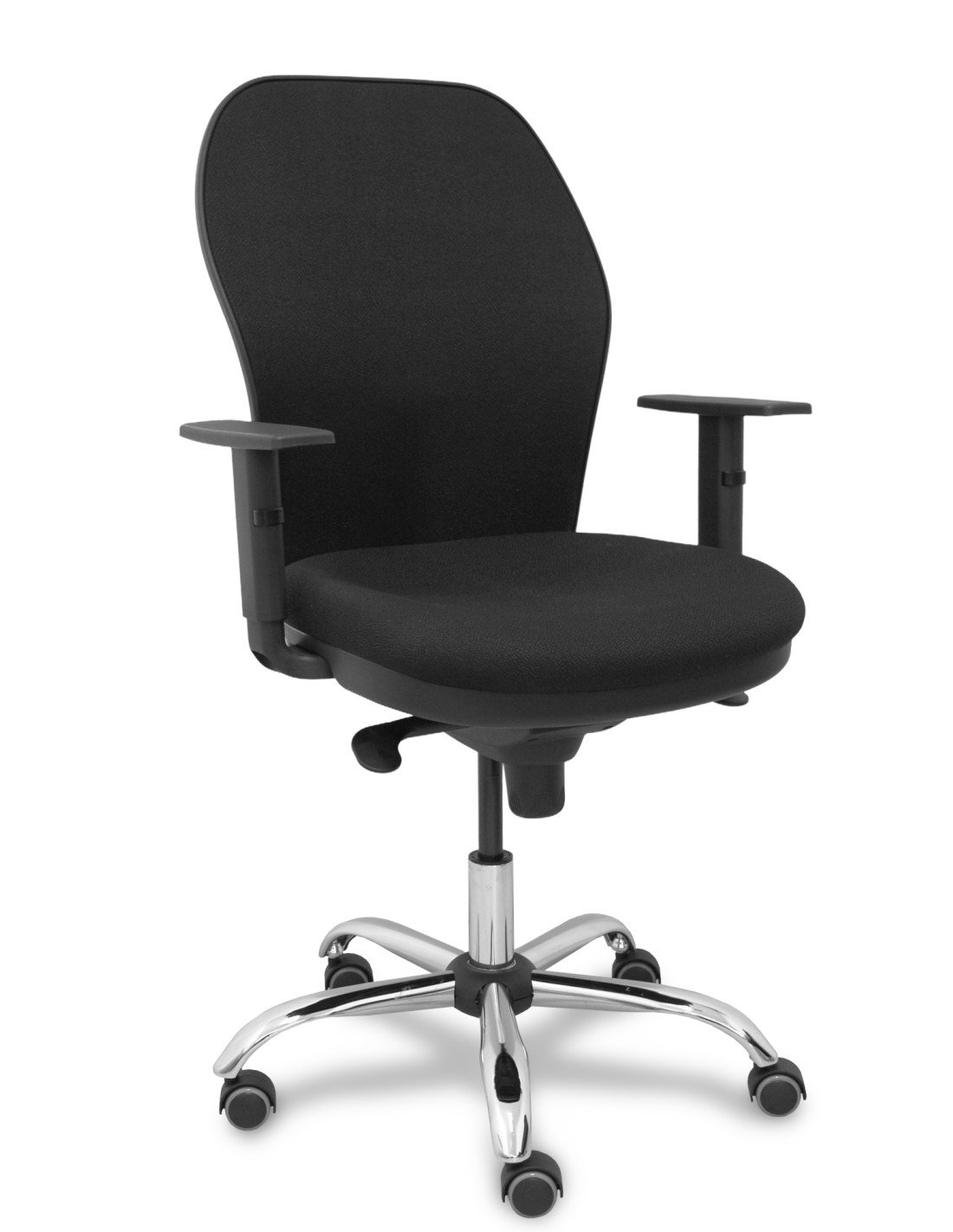 Piqueras y Crespo Silla Jorquera respaldo bali negro asiento bali negro base cromada y ruedas parqu