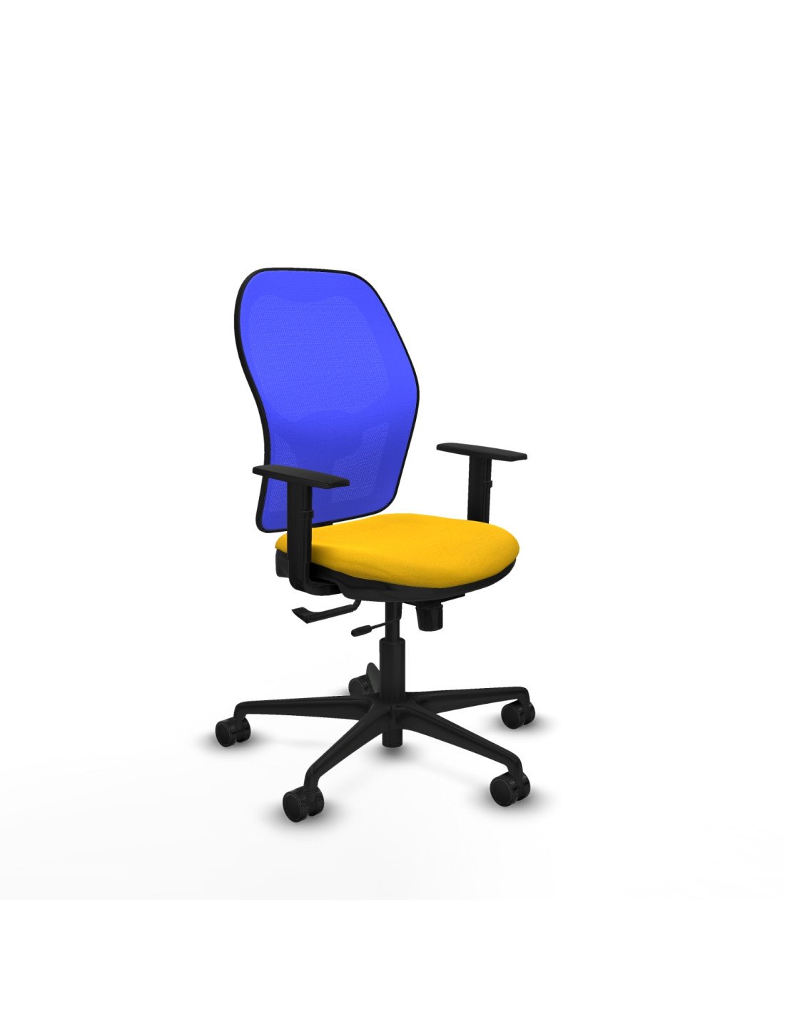 Piqueras y Crespo Jorquera traslack malla azul bali amarillo brazos 1D base nailon  ruedas 65mm nailon