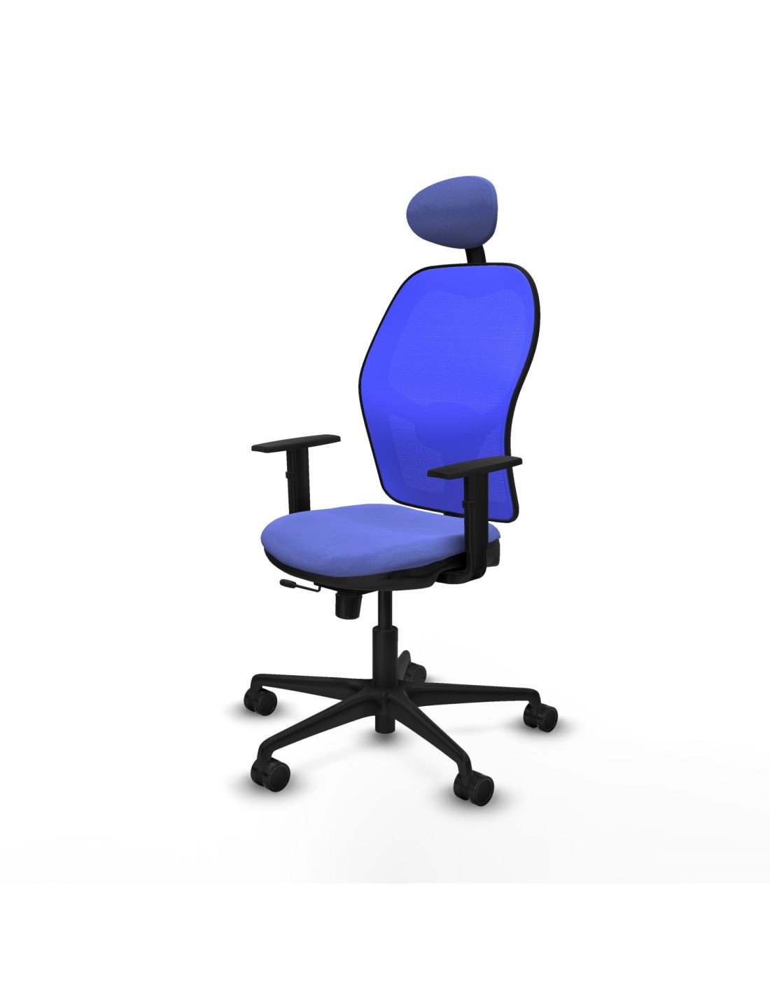 Piqueras y Crespo Jorquera traslack malla azul bali azul claro brazos 1D base nailon cabecero fijo ruedas 65mm nailon