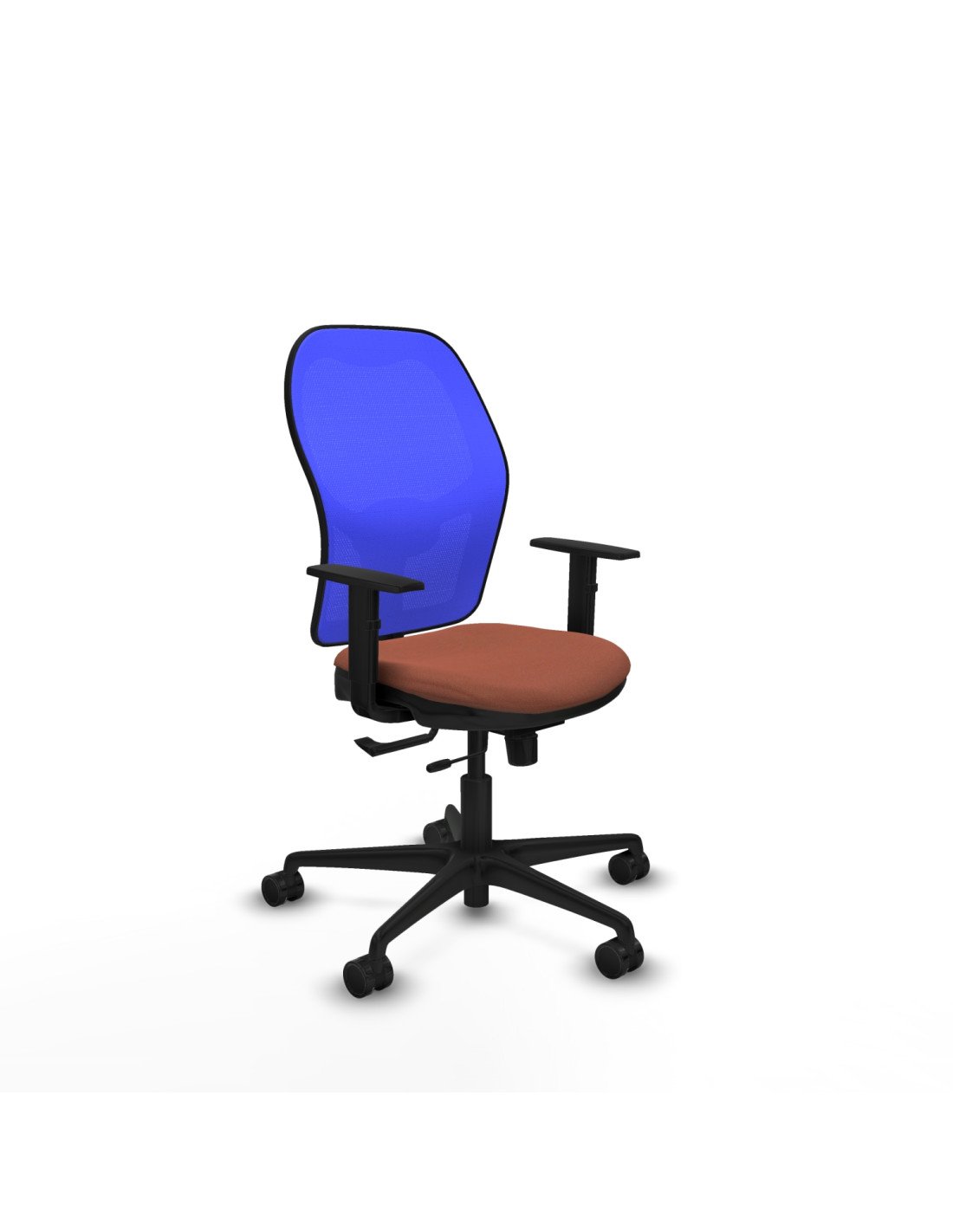 Piqueras y Crespo Jorquera traslack malla azul bali marr?n brazos 1D base nailon  ruedas 65mm nailon