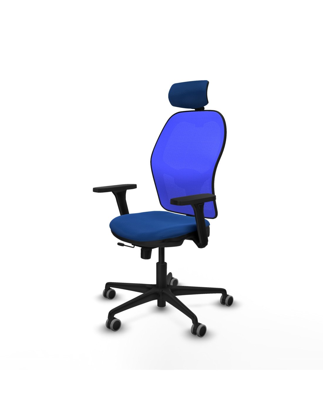 Piqueras y Crespo Jorquera traslack malla azul similpiel azul brazos 3D base nailon cabecero 2D ruedas 65mm engomada