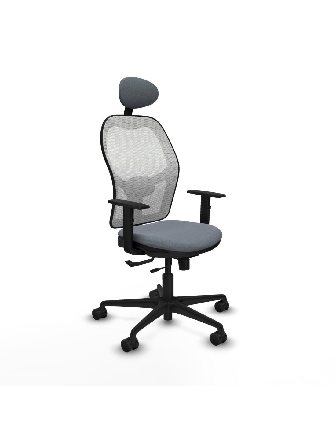 Piqueras y Crespo Jorquera traslack malla blanca bali gris brazos 1D base nailon cabecero fijo ruedas 65mm nailon