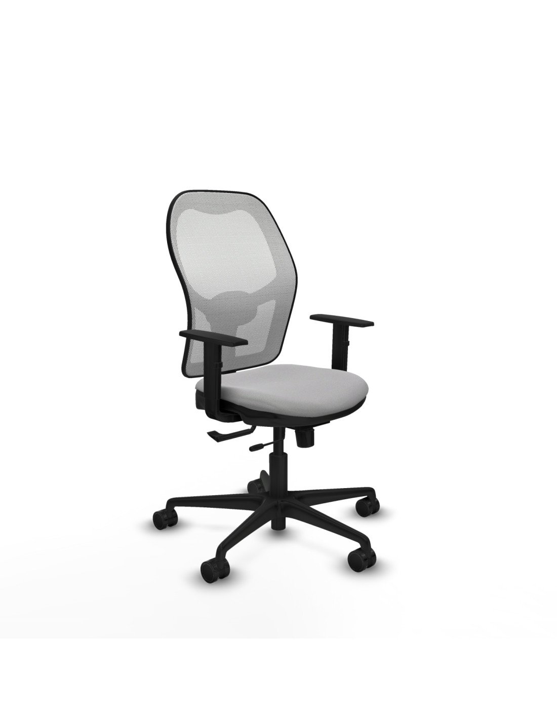 Piqueras y Crespo Jorquera traslack malla blanca bali gris claro brazos 1D base nailon  ruedas 65mm nailon