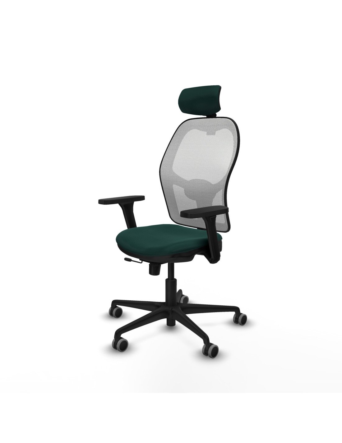 Piqueras y Crespo Jorquera traslack malla blanca similpiel verde botella brazos 3D base nailon cabecero 2D ruedas 65mm engomada