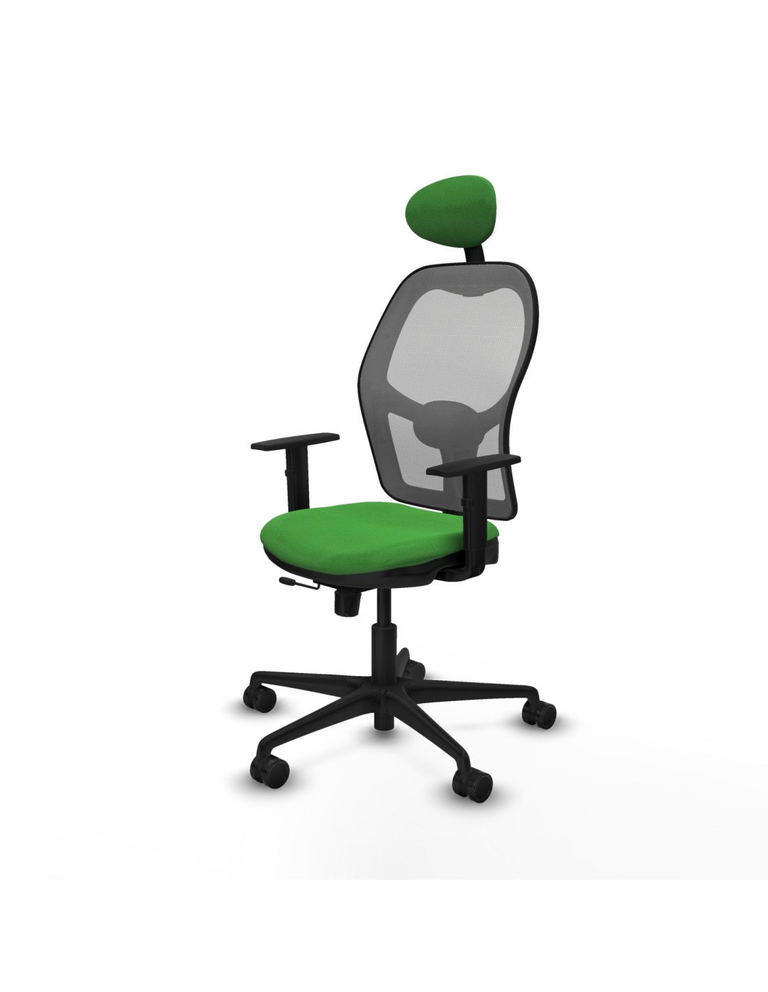 Piqueras y Crespo Jorquera traslack malla gris bali verde brazos 1D base nailon cabecero fijo ruedas 65mm nailon