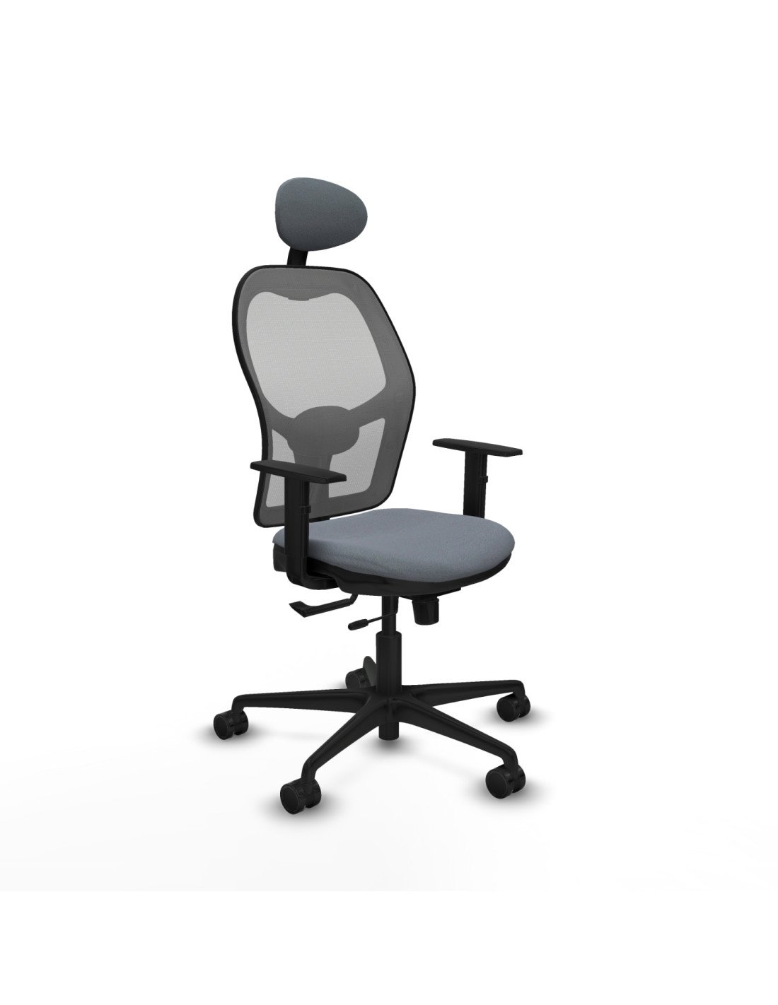 Piqueras y Crespo Jorquera traslack malla gris bali gris brazos 1D base nailon cabecero fijo ruedas 65mm nailon