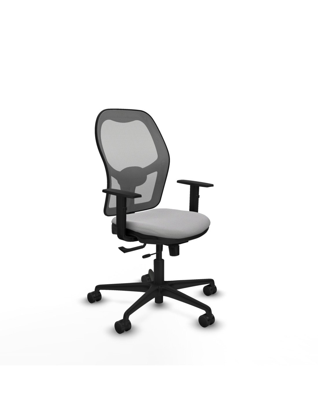 Piqueras y Crespo Jorquera traslack malla gris bali gris claro brazos 1D base nailon  ruedas 65mm nailon