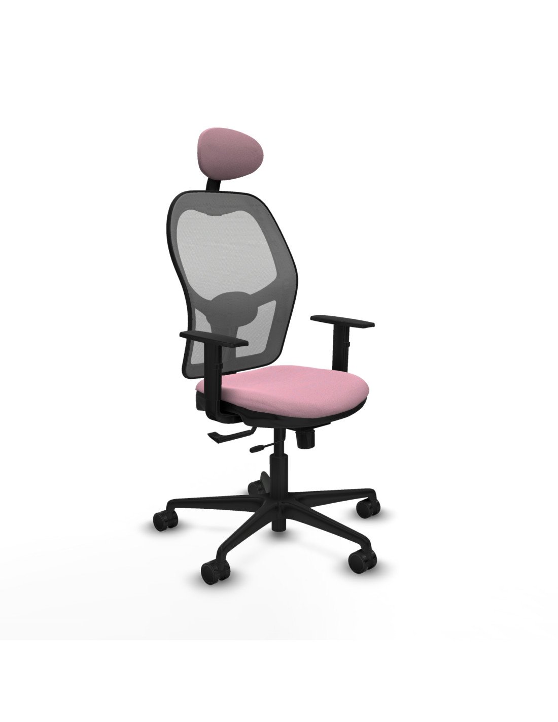 Piqueras y Crespo Jorquera traslack malla gris bali rosa brazos 1D base nailon cabecero fijo ruedas 65mm nailon