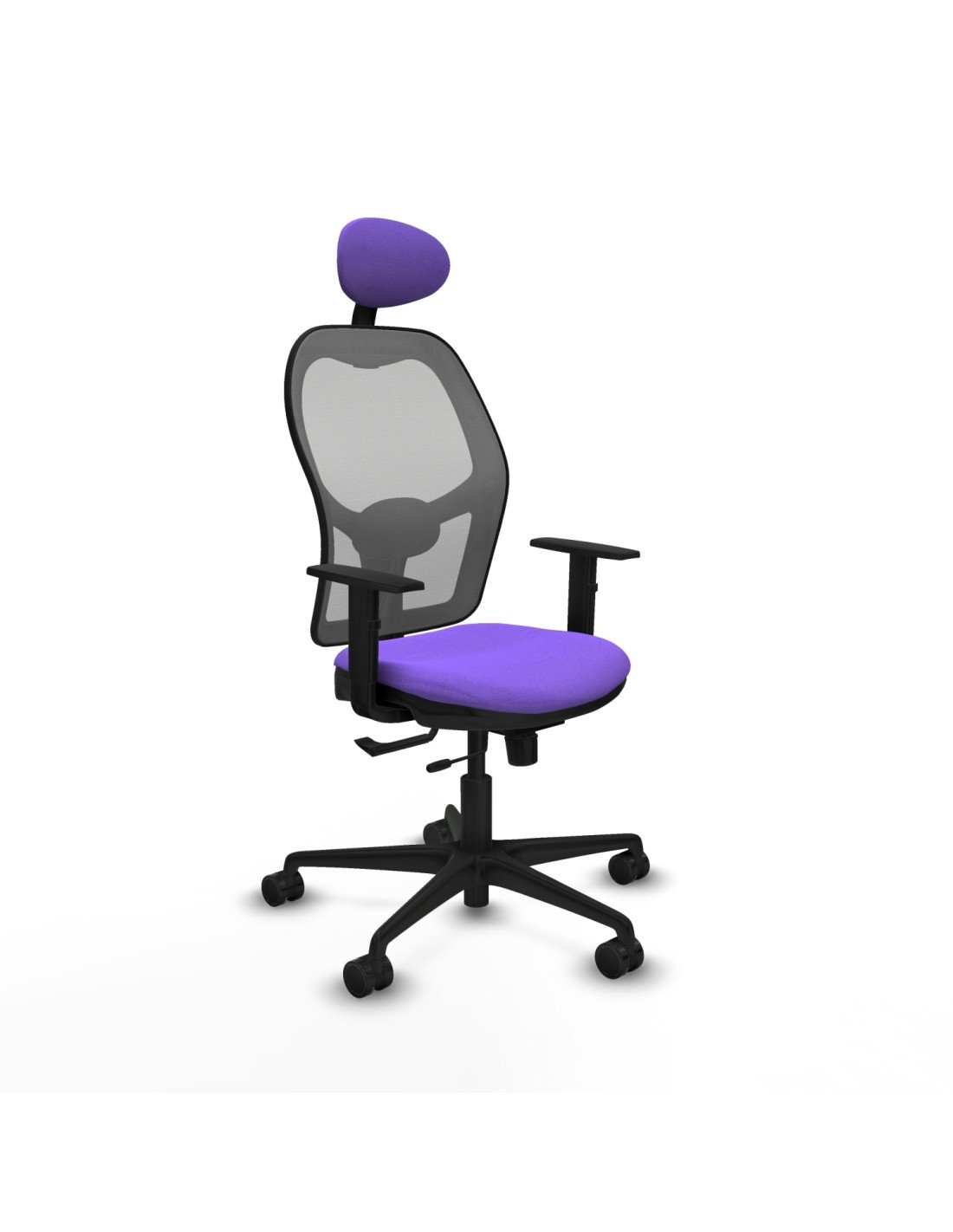 Piqueras y Crespo Jorquera traslack malla gris bali lila brazos 1D base nailon cabecero fijo ruedas 65mm nailon