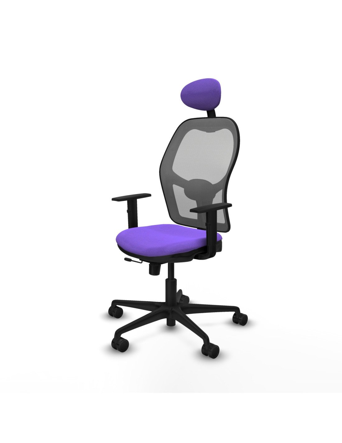 Piqueras y Crespo Jorquera traslack malla gris bali lila brazos 1D base nailon cabecero fijo ruedas 65mm nailon