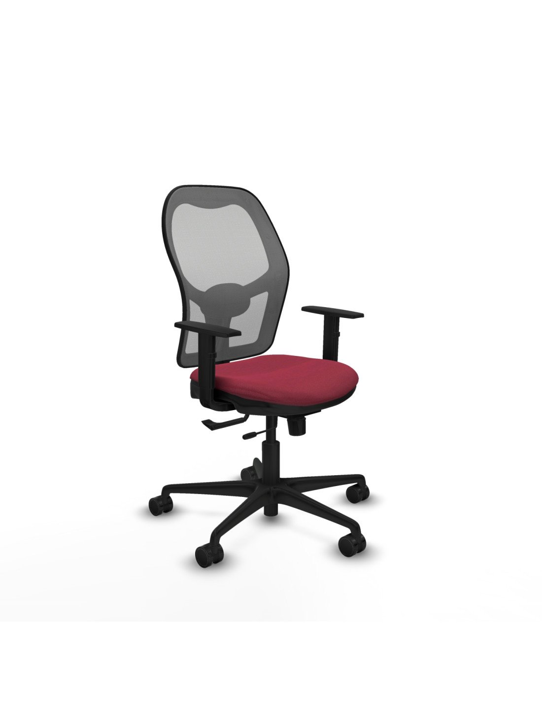 Piqueras y Crespo Jorquera traslack malla gris bali granate brazos 1D base nailon  ruedas 65mm nailon