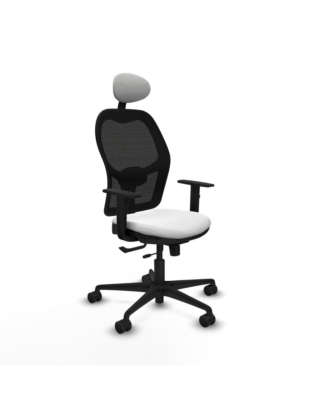 Piqueras y Crespo Jorquera traslack malla negra bali blanco brazos 1D base nailon cabecero fijo ruedas 65mm nailon