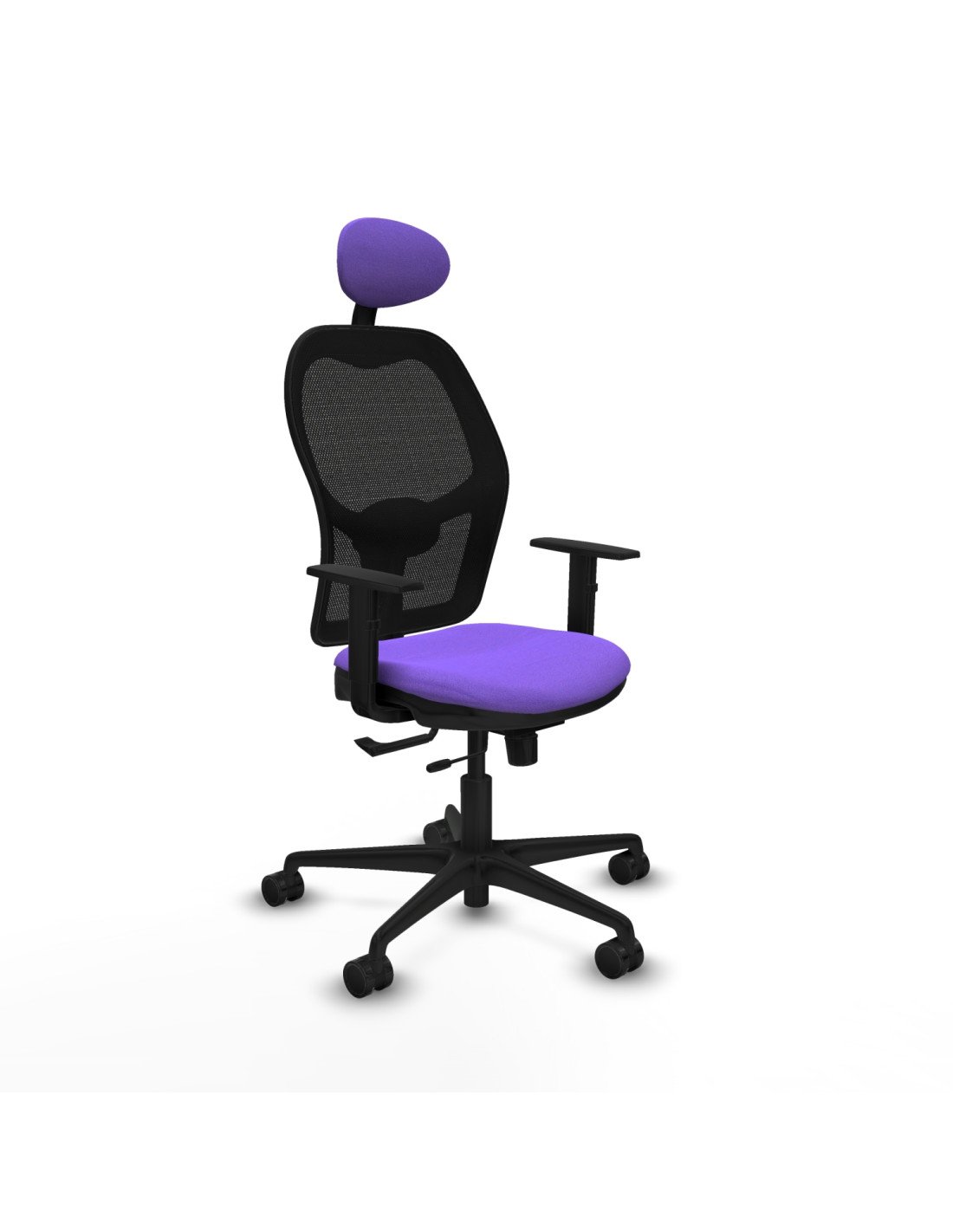 Piqueras y Crespo Jorquera traslack malla negra bali lila brazos 1D base nailon cabecero fijo ruedas 65mm nailon