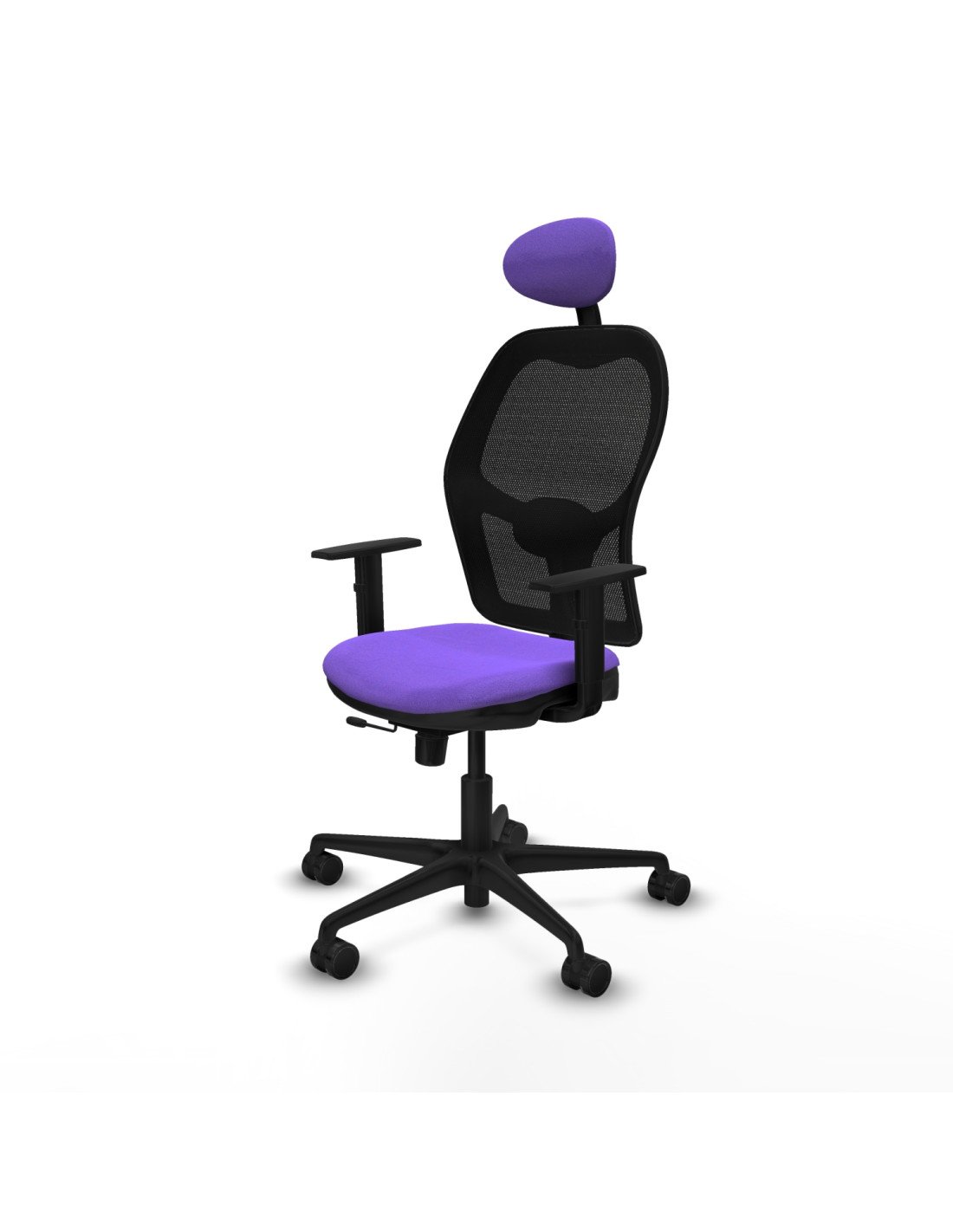 Piqueras y Crespo Jorquera traslack malla negra bali lila brazos 1D base nailon cabecero fijo ruedas 65mm nailon