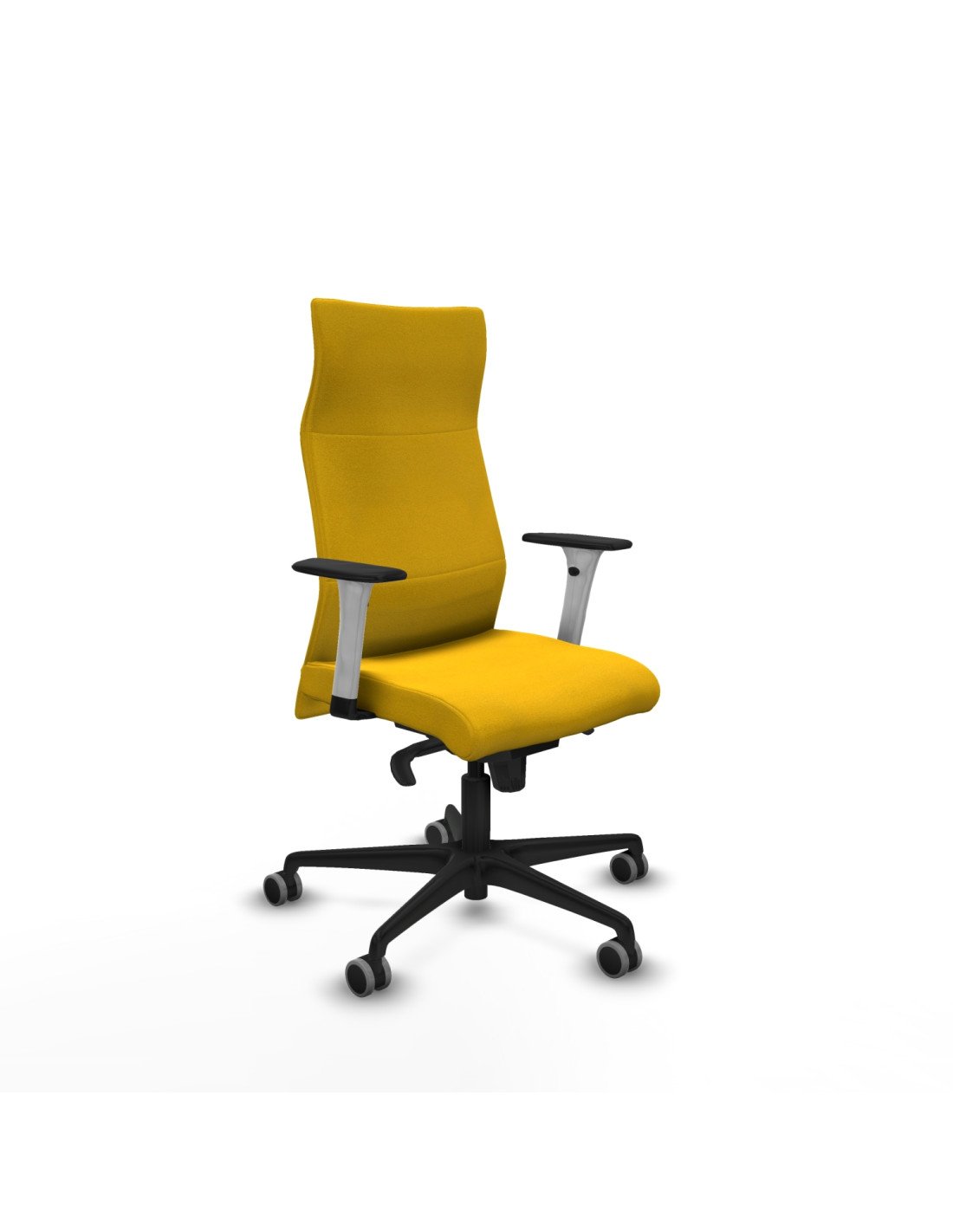 Piqueras y Crespo Albacete direcci?n sincro bali amarillo brazos 1D blancos base nailon ruedas 65 engomadas