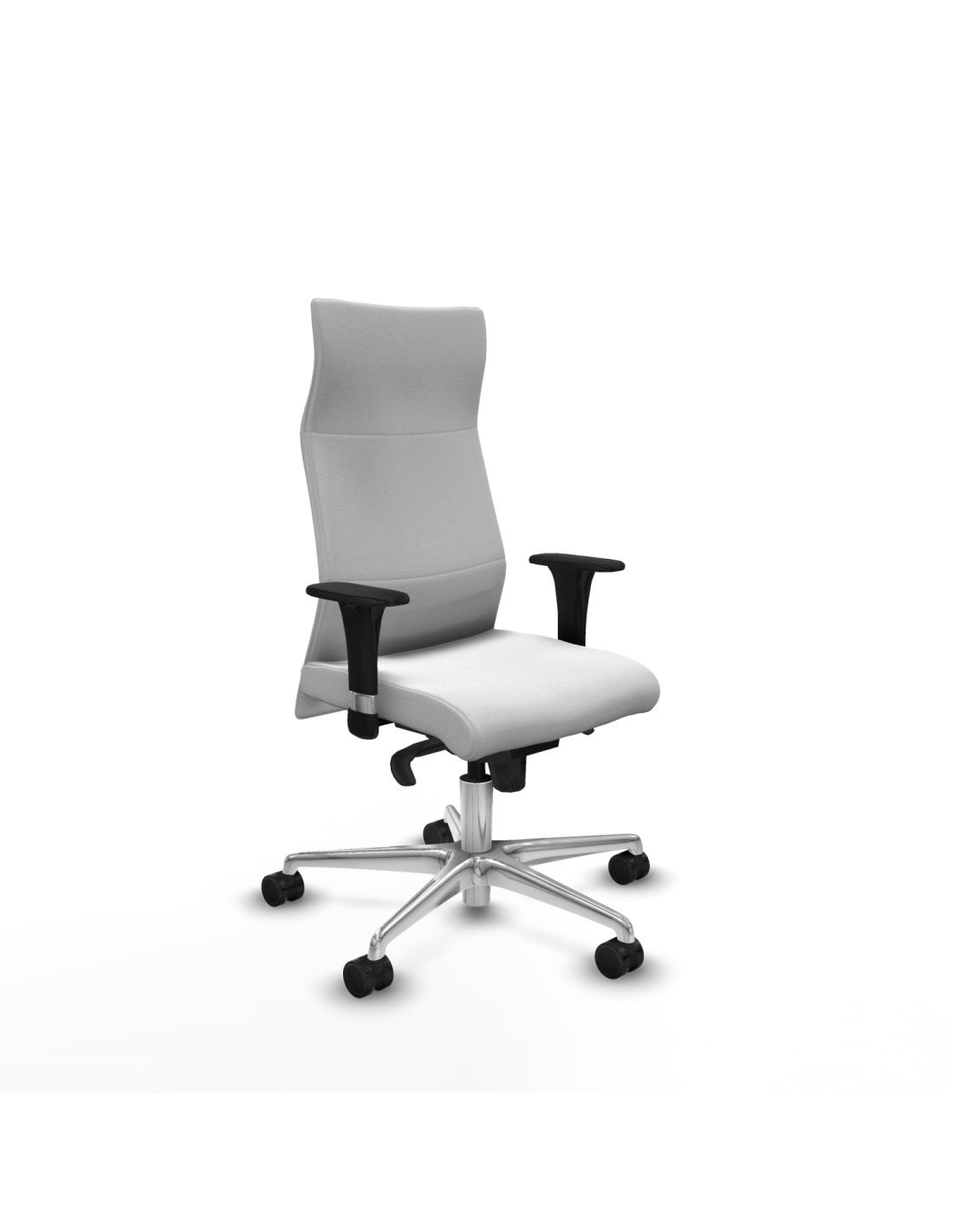 Piqueras y Crespo Albacete direcci?n sincro bali blanco brazos 1D cromados base aluminio ruedas 65 nailon