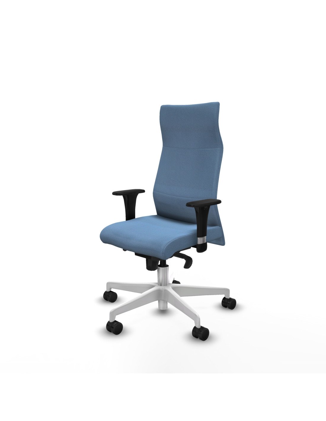 Piqueras y Crespo Albacete direcci?n sincro bali azul cielo brazos 1D cromados base blanca ruedas 65 nailon