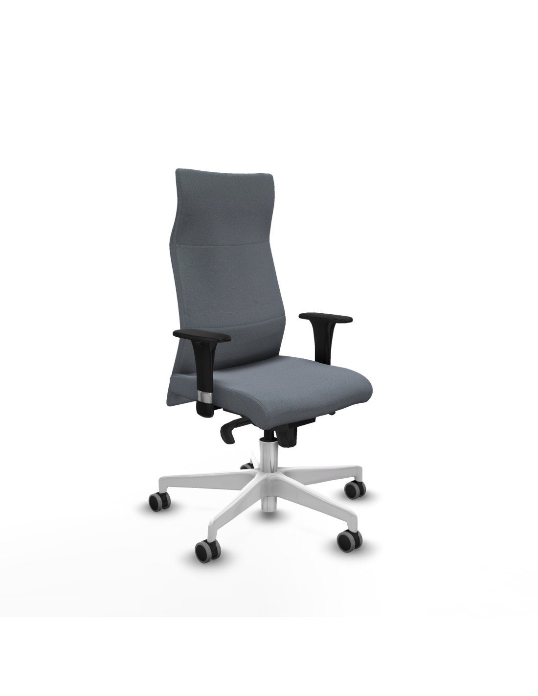 Piqueras y Crespo Albacete direcci?n sincro bali gris brazos 1D cromados base blanca ruedas 65 engomadas