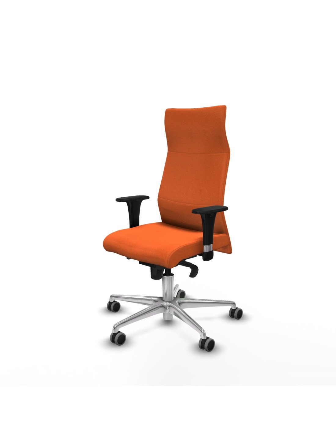 Piqueras y Crespo Albacete direcci?n sincro bali naranja brazos 1D cromados base aluminio ruedas 65 engomadas