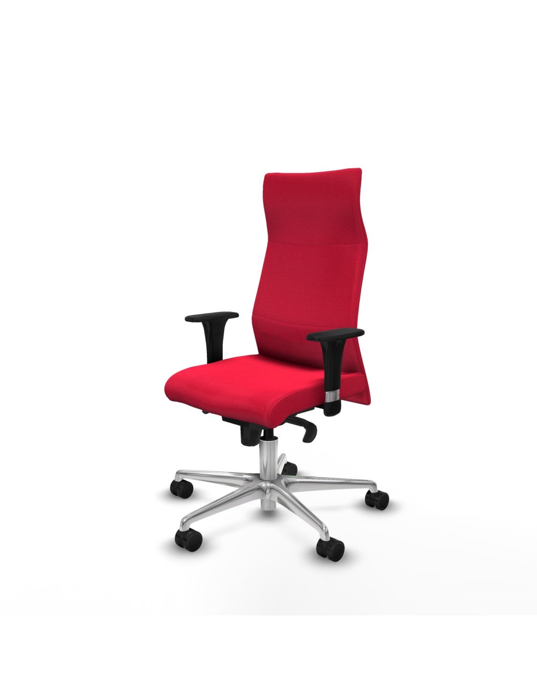 Piqueras y Crespo Albacete direcci?n sincro bali rojo brazos 1D cromados base aluminio ruedas 65 nailon