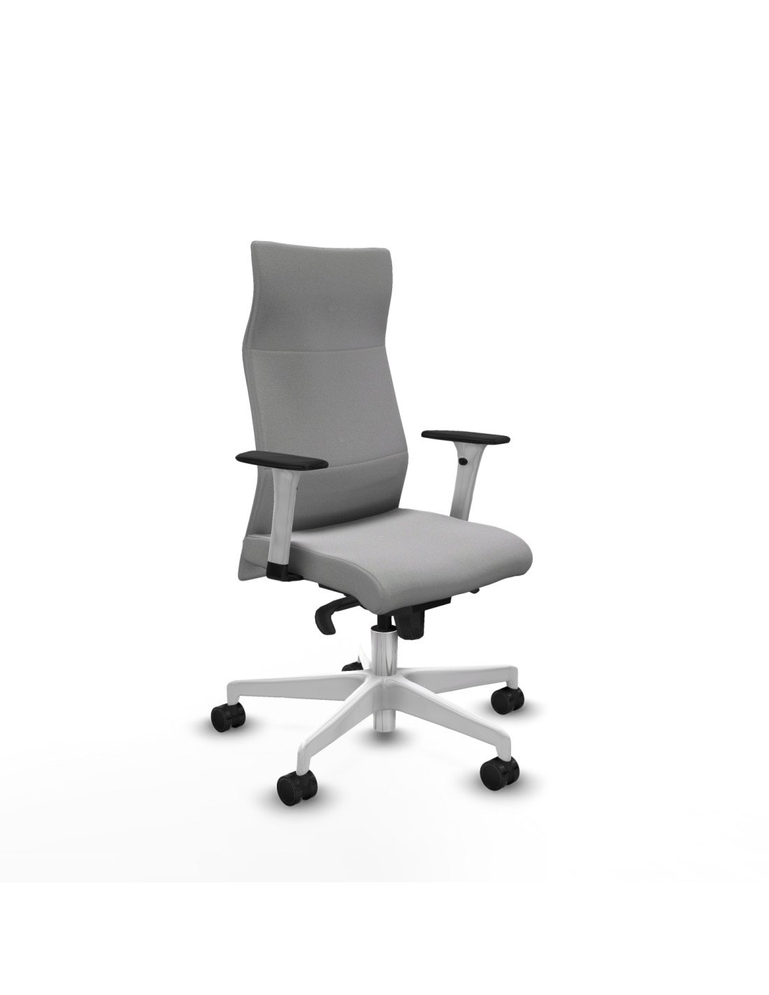 Piqueras y Crespo Albacete direcci?n sincro bali gris claro brazos 1D blancos base blanca ruedas 65 nailon