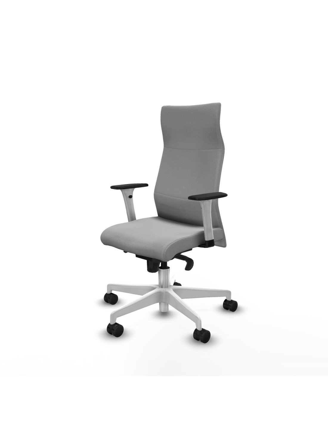 Piqueras y Crespo Albacete direcci?n sincro bali gris claro brazos 1D blancos base blanca ruedas 65 nailon