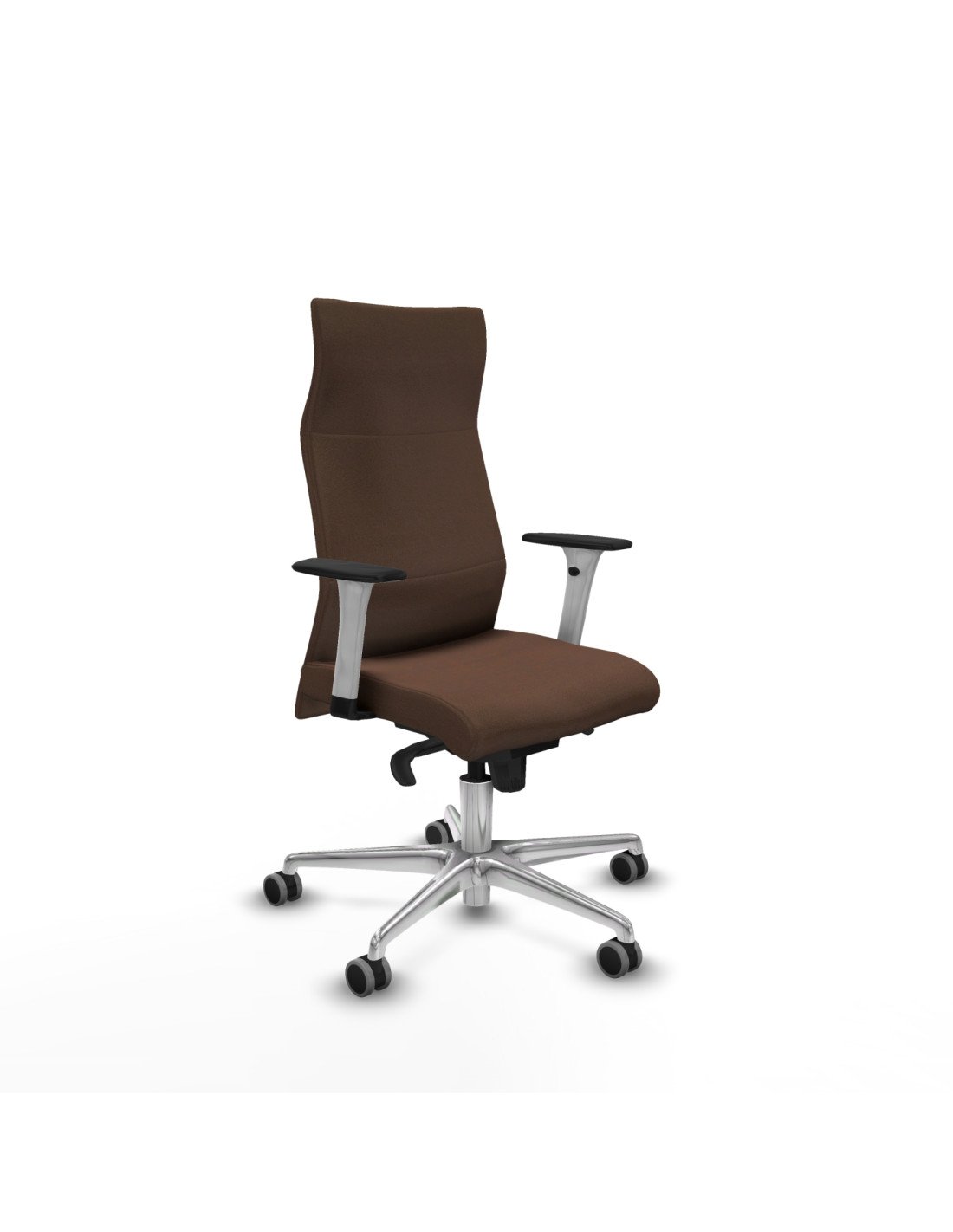 Piqueras y Crespo Albacete direcci?n sincro bali marr?n oscuro brazos 1D blancos base aluminio ruedas 65 engomadas