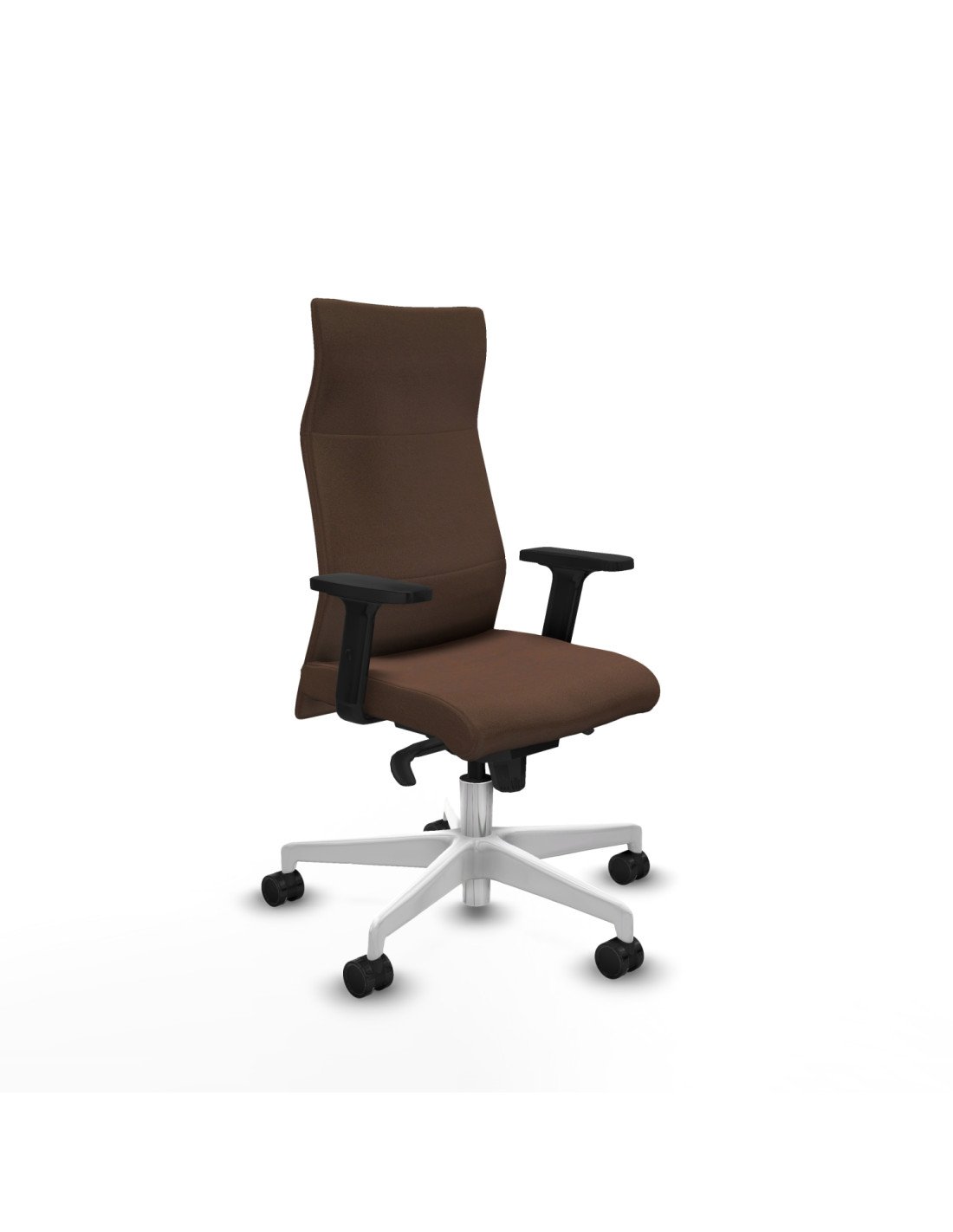 Piqueras y Crespo Albacete direcci?n sincro bali marr?n oscuro brazos 2D base blanca ruedas 65 nailon