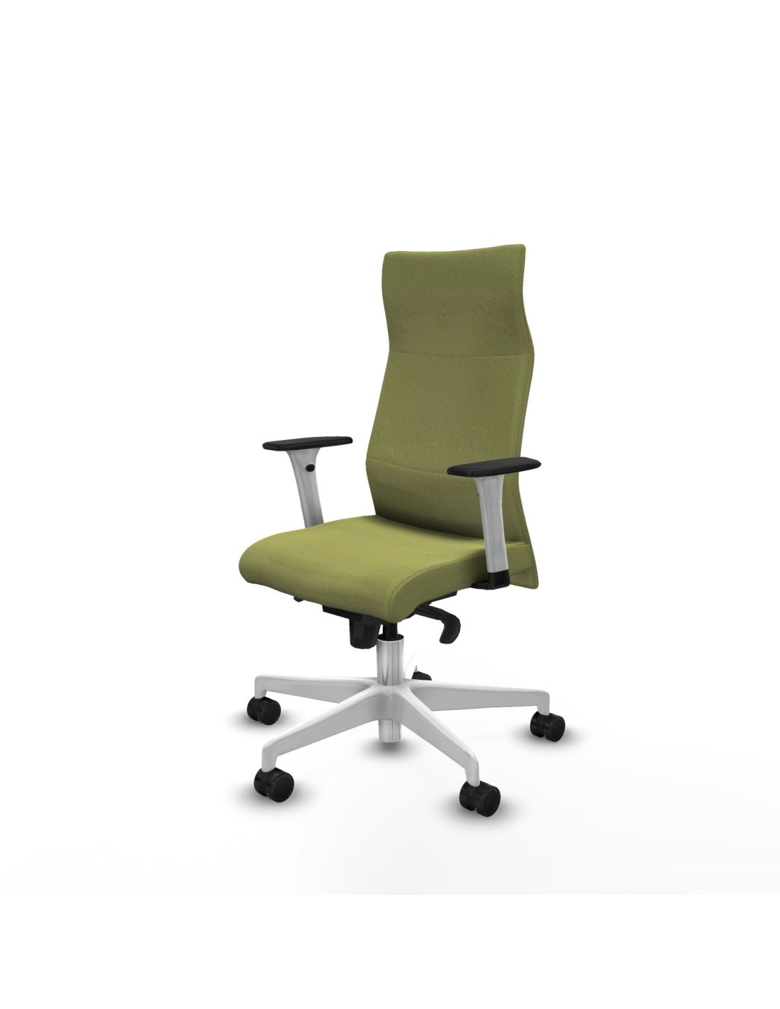 Piqueras y Crespo Albacete direcci?n sincro bali verde oliva brazos 1D blancos base blanca ruedas 65 nailon