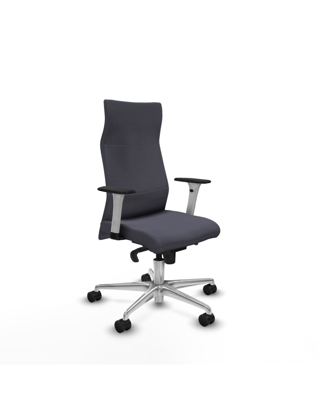 Piqueras y Crespo Albacete direcci?n sincro bali gris oscuro brazos 1D blancos base aluminio ruedas 65 nailon